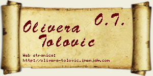 Olivera Tolović vizit kartica